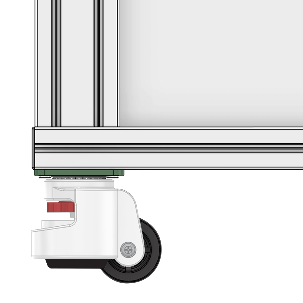 31-SPLEV80F-5 MODULAR SOLUTIONS CASTER 90MM, SWIVEL PLATE WITH HEIGHT ADJUSTMENT TOP FLAT PLATE/BALL BEARING